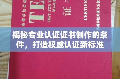 海宁揭秘专业认证证书制作的条件，打造权威认证新标准