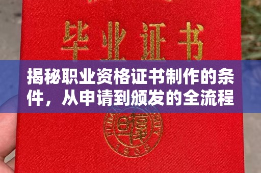 海宁揭秘职业资格证书制作的条件，从申请到颁发的全流程解析