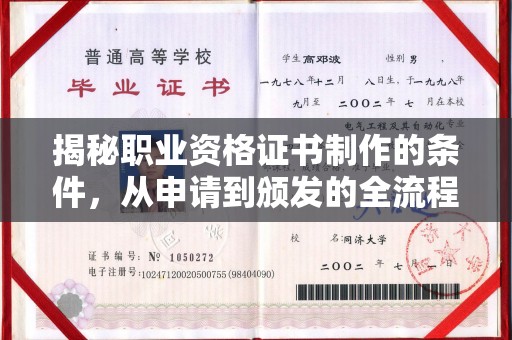 海宁揭秘职业资格证书制作的条件，从申请到颁发的全流程解析
