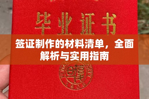 海宁签证制作的材料清单，全面解析与实用指南