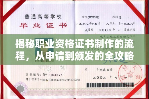 海宁揭秘职业资格证书制作的流程，从申请到颁发的全攻略