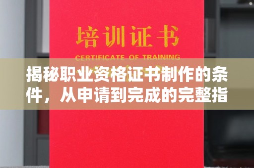 海宁揭秘职业资格证书制作的条件，从申请到完成的完整指南